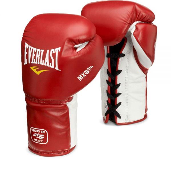Guante de boxeo Everlast MX color rojo con cordones