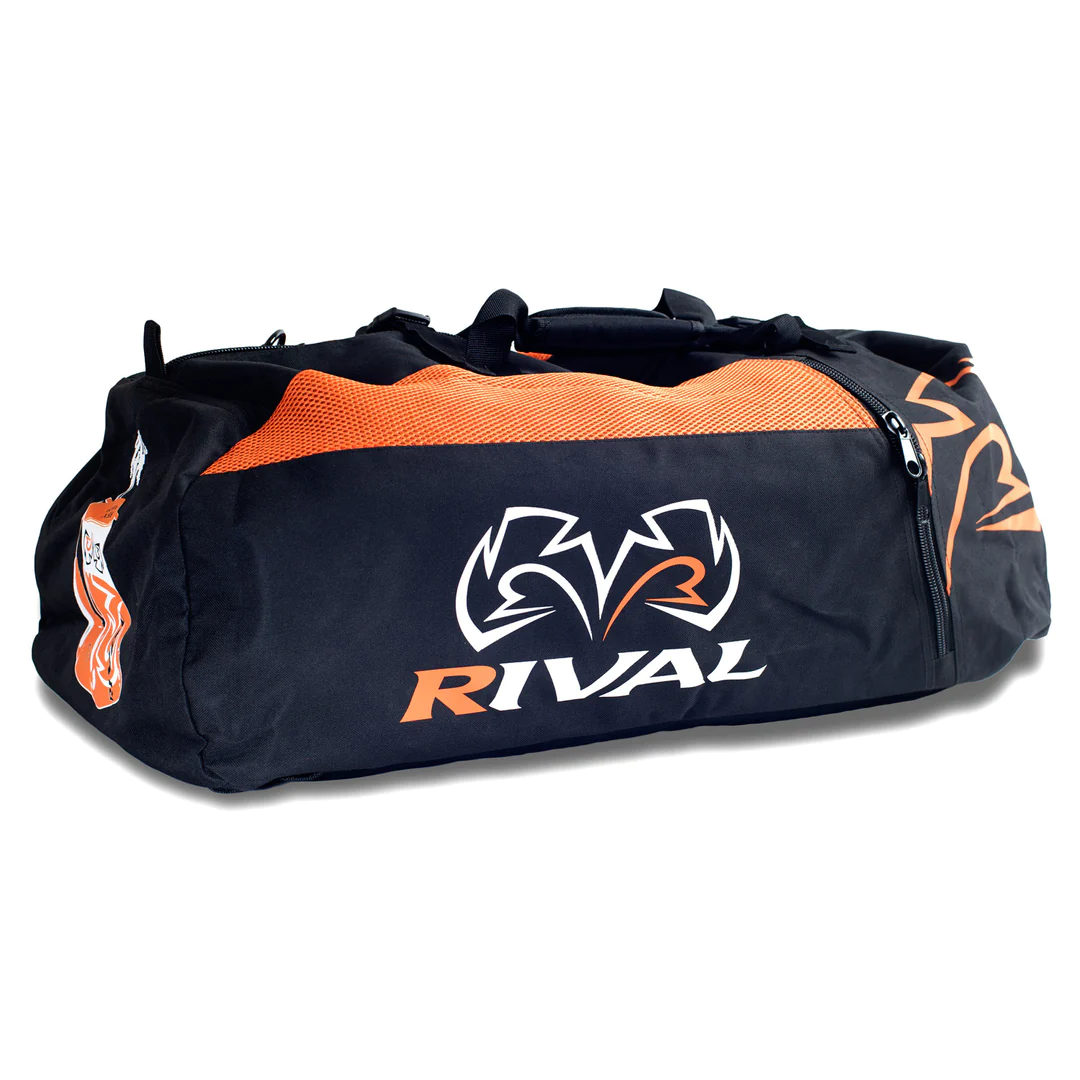 mochila rival naranja y negra