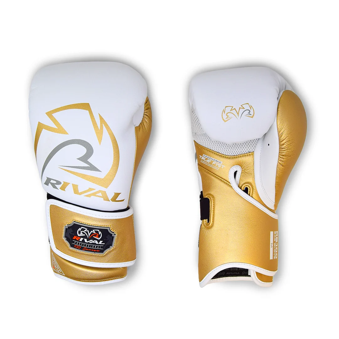 Guante de boxeo rival Rb1 para saco dorado y negro