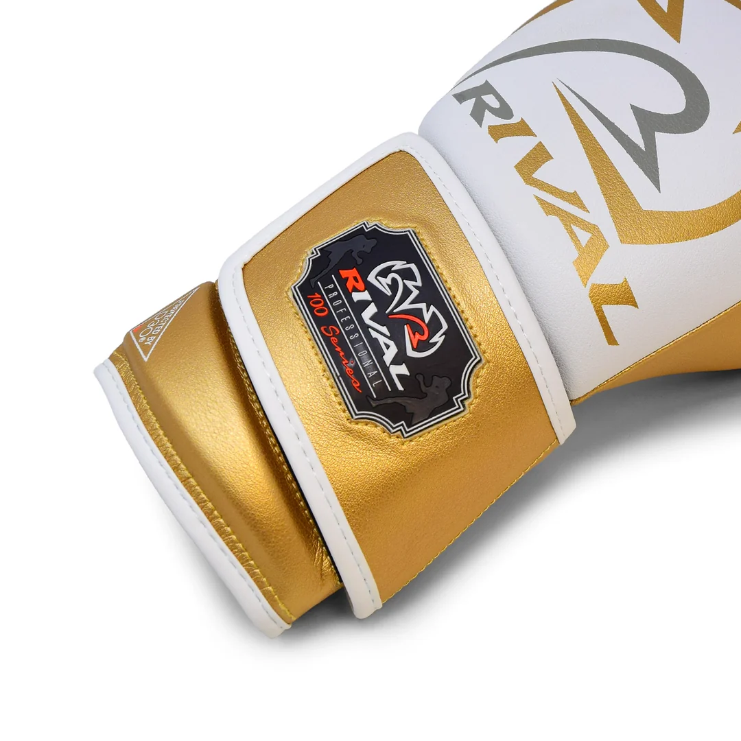Guante de boxeo rival Rb1 para saco dorado y negro