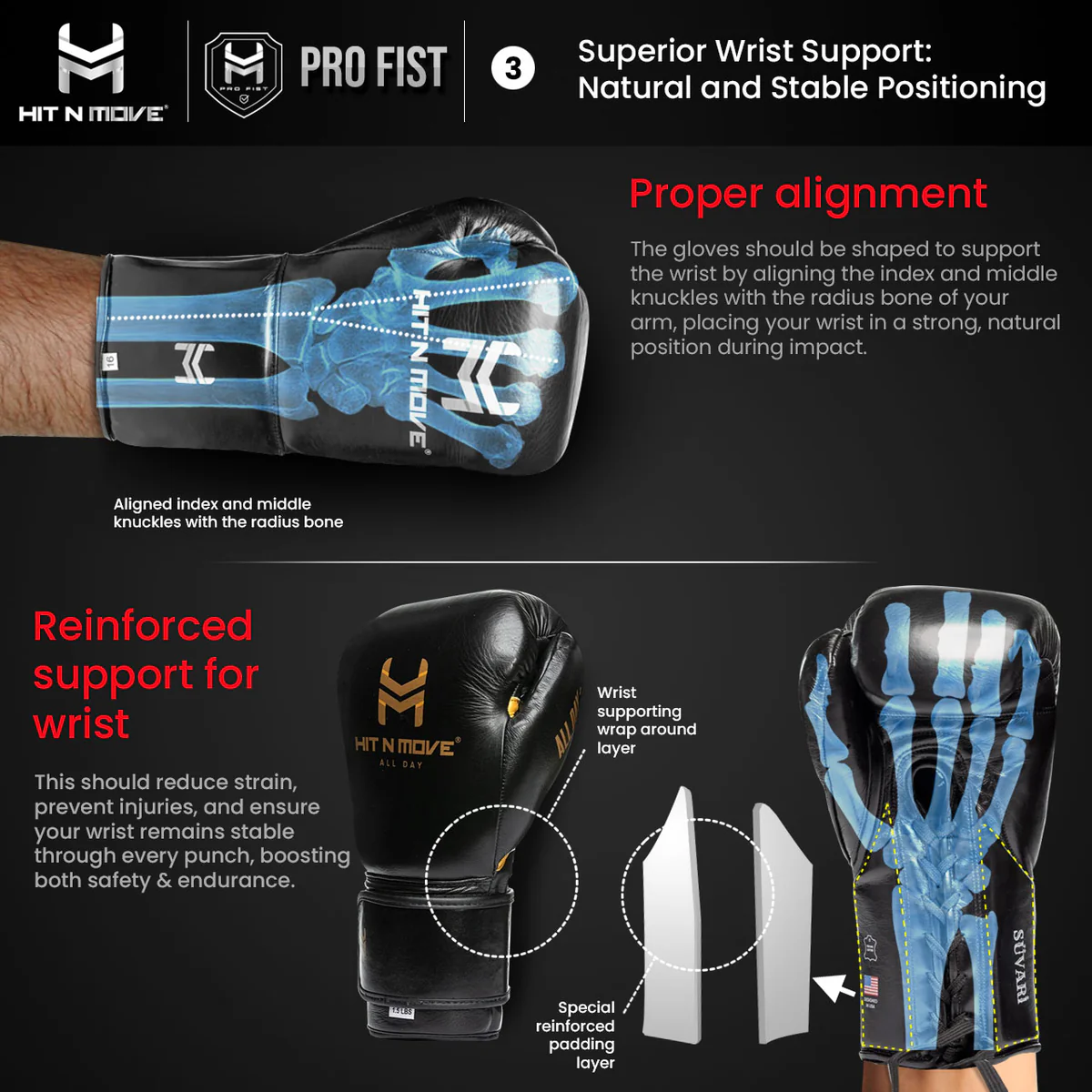 guantes de boxeo Hit N Move ALL DAY PRO BALANCE cuerdas - Imagen 7